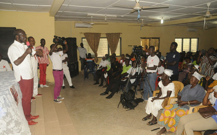 Dr Papa Kwesi Nduom addressing some student nurses and party supporters at Jirapa in the Upper West Region Dr Papa Kwesi Nduom addressing some student nurses and party supporters at Jirapa in the Upper West Region